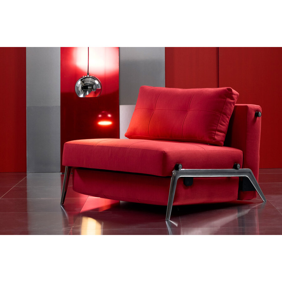 Cubed Slaapstoel Rood / Aluminium Cubed Slaapstoel Rood / Aluminium