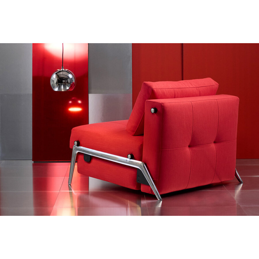 Cubed Slaapstoel Rood / Aluminium Cubed Slaapstoel Rood / Aluminium