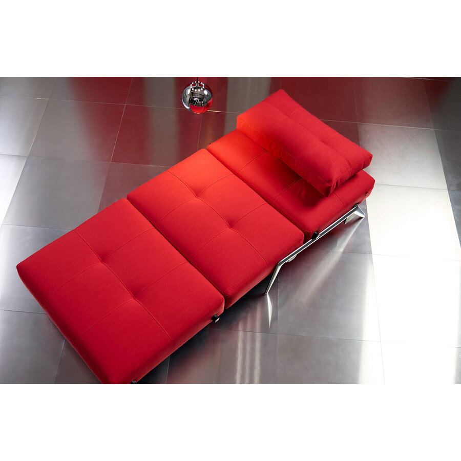 Cubed Slaapstoel Rood / Aluminium Cubed Slaapstoel Rood / Aluminium