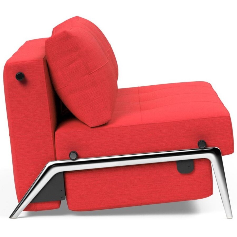 Cubed 140 cm Slaapbank Rood / Aluminium Cubed 140 cm Slaapbank Rood / Aluminium