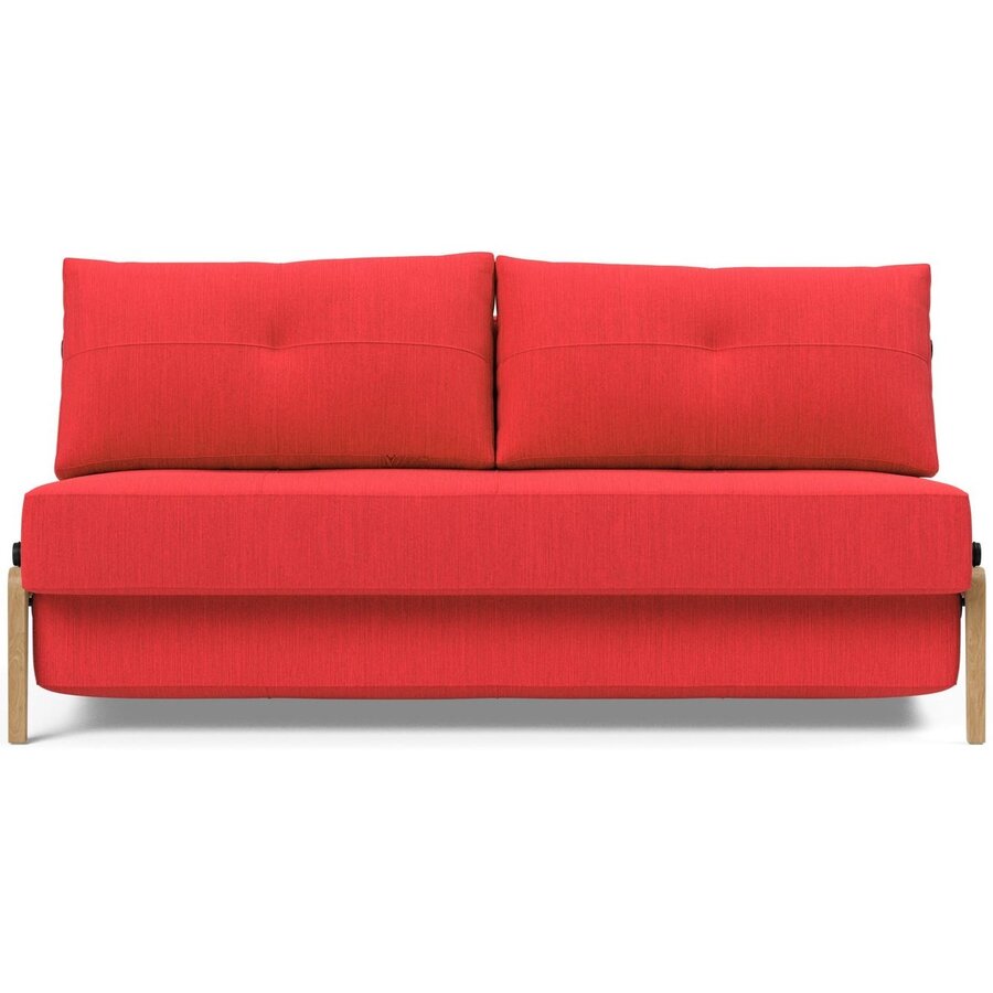 Cubed 160 cm Slaapbank Rood / Eiken Cubed 160 cm Slaapbank Rood / Eiken