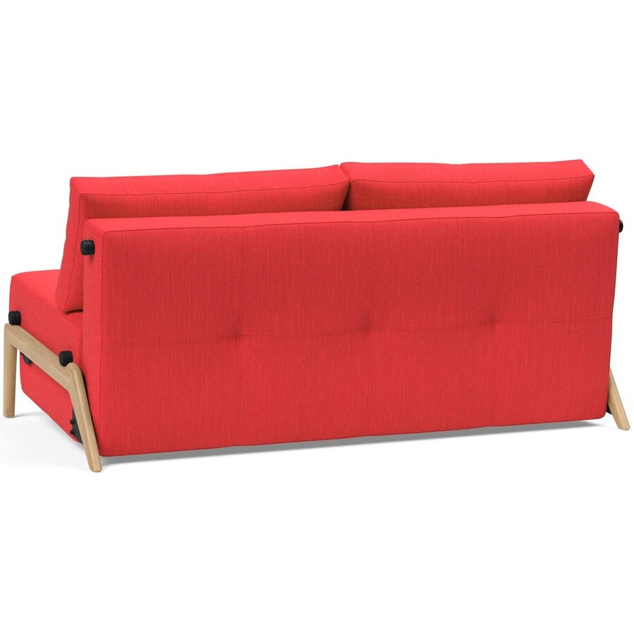 Cubed 160 cm Slaapbank Rood / Eiken Cubed 160 cm Slaapbank Rood / Eiken