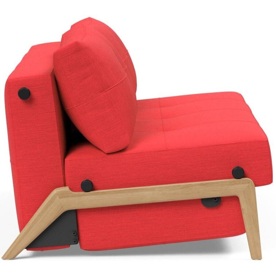 Cubed 160 cm Slaapbank Rood / Eiken Cubed 160 cm Slaapbank Rood / Eiken