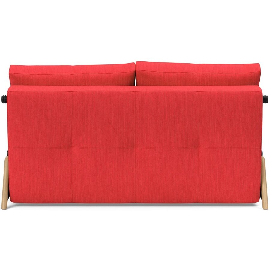 Cubed 140 cm Slaapbank Rood / Eiken Cubed 140 cm Slaapbank Rood / Eiken