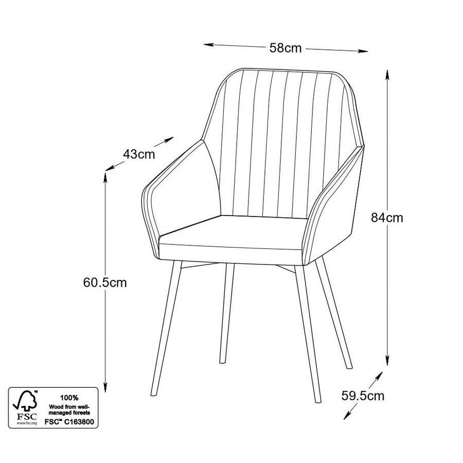 Nolan Armstoel Donkergrijs Stripes Nolan Armstoel Donkergrijs Stripes