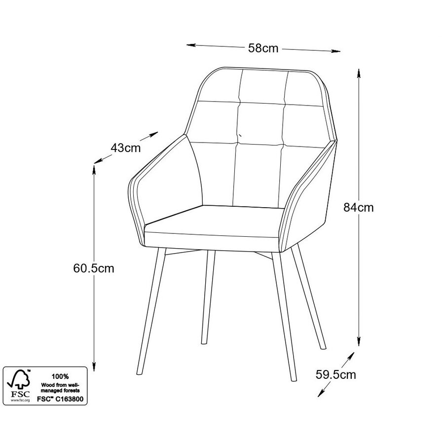 Nolan Armstoel Donkergrijs Squares Nolan Armstoel Donkergrijs Squares
