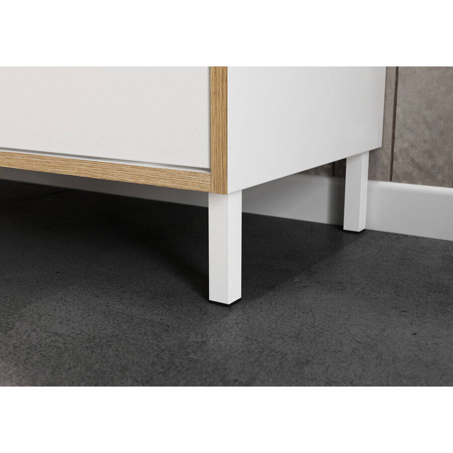 Topeka 80 cm Wastafelonderkast Wit / Eiken Topeka 80 cm Wastafelonderkast Wit / Eiken