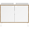 Topeka 80 cm Wastafelonderkast Wit / Eiken