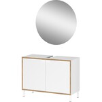 Germania Topeka Wit / Eiken Badmeubel Set Een Germania Topeka Wit / Eiken Badmeubel Set Een