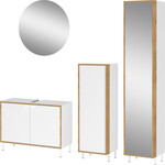 Germania Topeka Wit / Eiken Badmeubel Set Drie Germania Topeka Wit / Eiken Badmeubel Set Drie