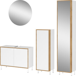 Germania Topeka Wit / Eiken Badmeubel Set Drie