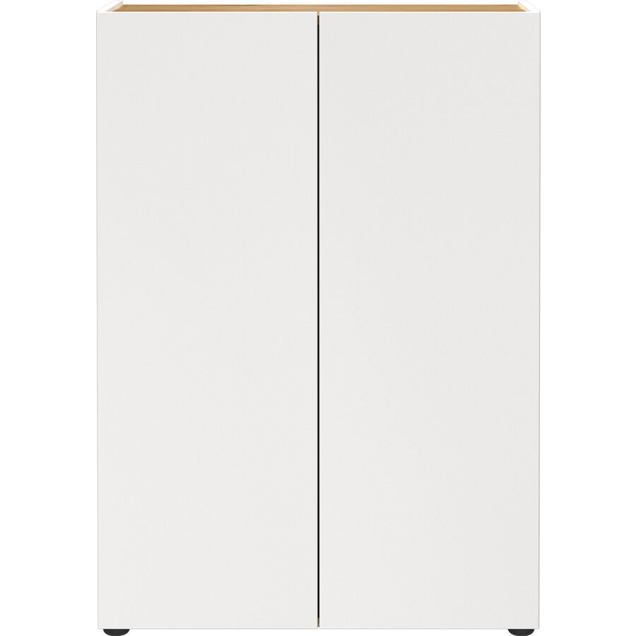 Alviano Wit / Eiken Schoenenkast 2-Deuren Alviano Wit / Eiken Schoenenkast 2-Deuren