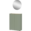 Alviano Taupe Groen / Eiken Halmeubelset Drie