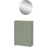 Germania Alviano Taupe Groen / Eiken Halmeubelset Drie