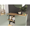 Alviano Taupe Groen / Eiken Halmeubelset Drie