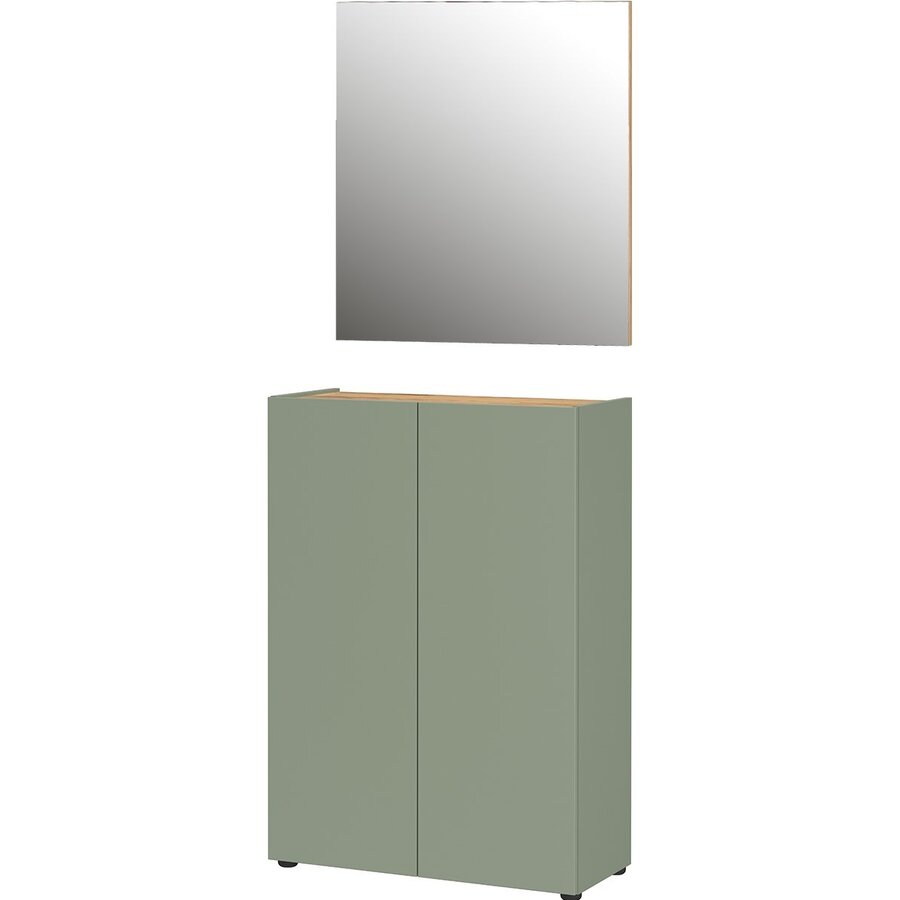 Alviano Taupe Groen / Eiken Halmeubelset Een