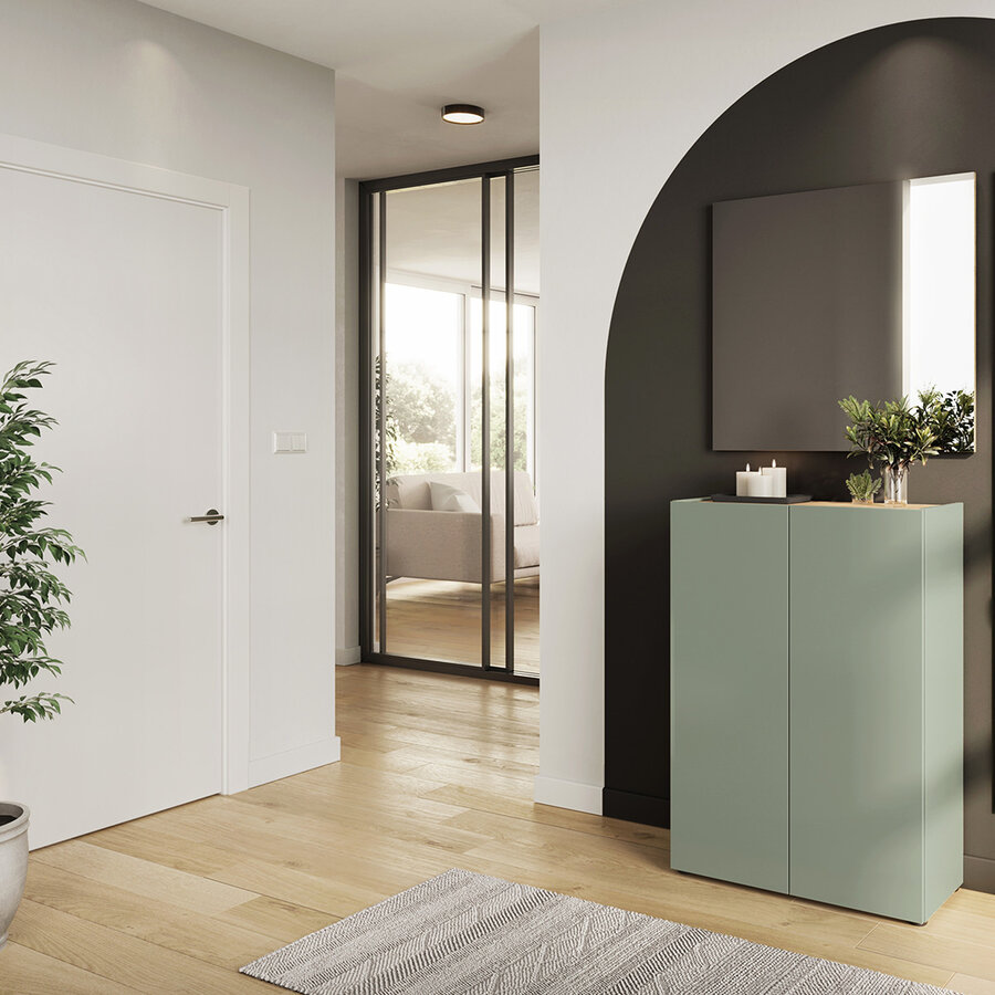 Alviano Taupe Groen / Eiken Halmeubelset Een