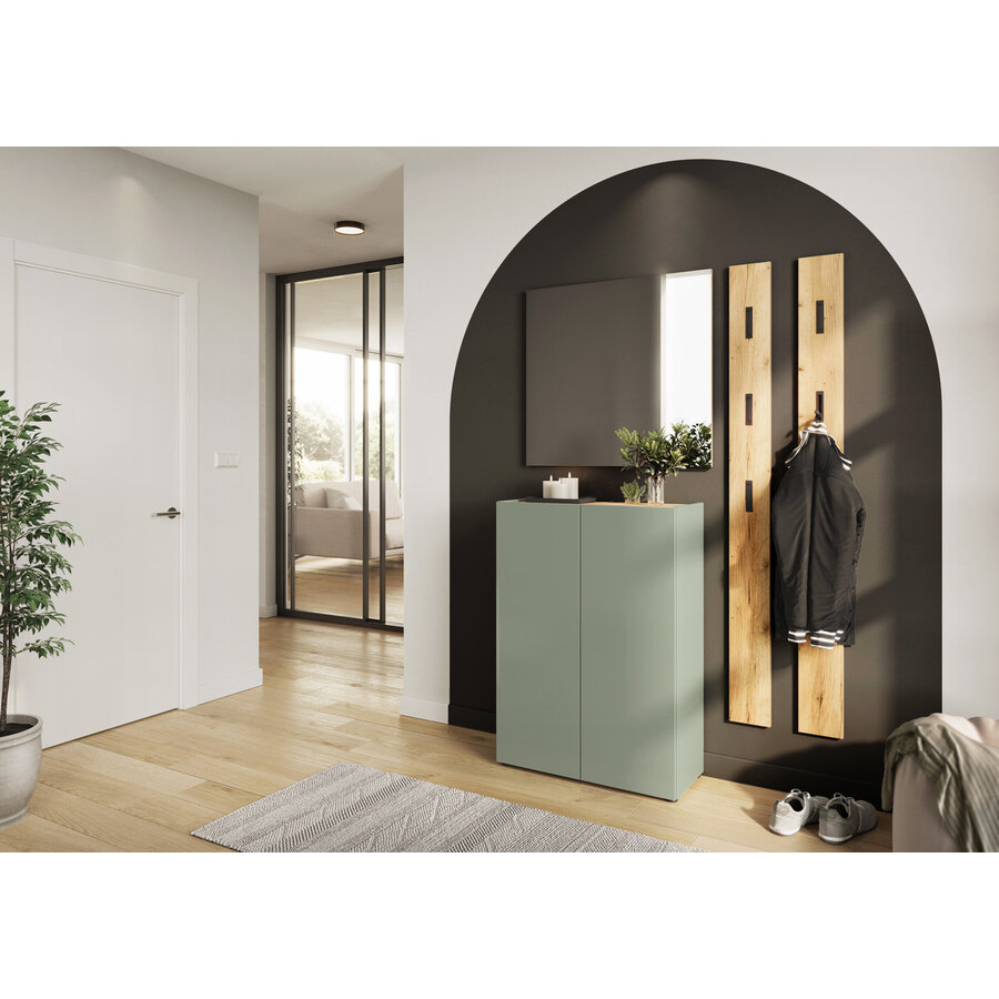 Alviano Taupe Groen / Eiken Halmeubelset Een