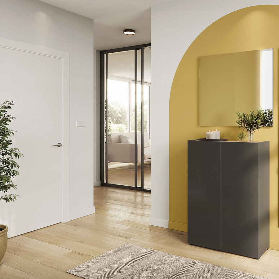 Alviano Grafiet / Eiken Halmeubelset Een