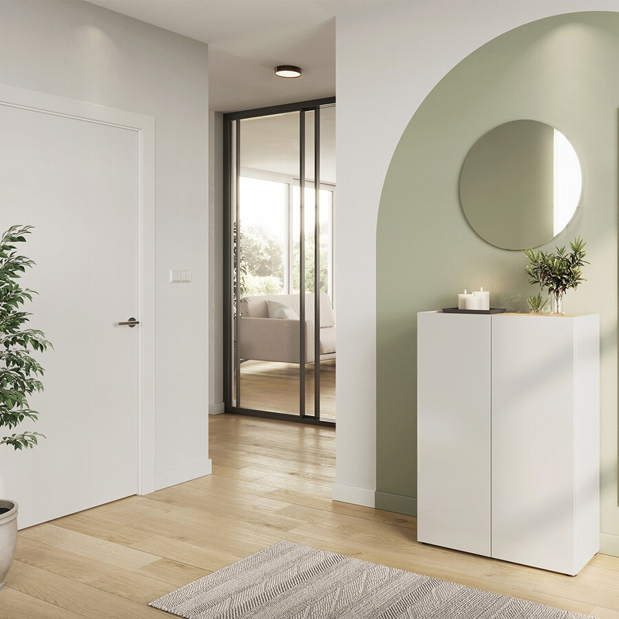 Alviano Wit / Eiken Halmeubelset Drie Alviano Wit / Eiken Halmeubelset Drie