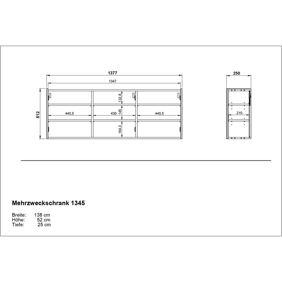 Libbiano Wit / Eiken Multifunctionele Wandkast H52 cm Libbiano Wit / Eiken Multifunctionele Wandkast H52 cm