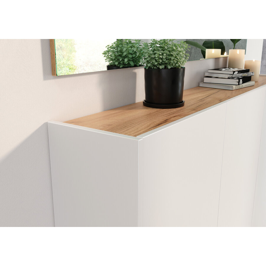 Libbiano Wit / Eiken Multifunctionele Wandkast H52 cm Libbiano Wit / Eiken Multifunctionele Wandkast H52 cm