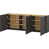 Libbiano Grafiet / Eiken Multifunctionele Wandkast H52 cm