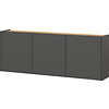 Libbiano Grafiet / Eiken Multifunctionele Wandkast H52 cm