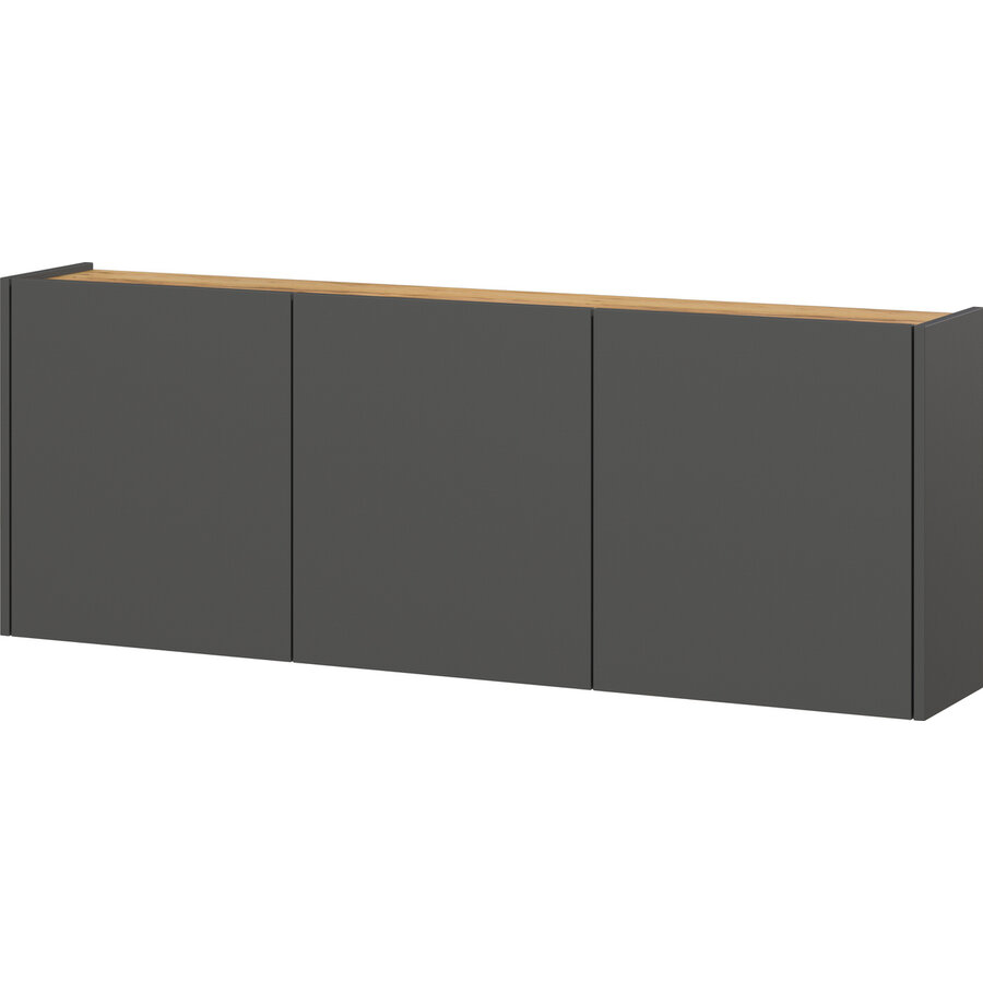 Libbiano Grafiet / Eiken Multifunctionele Wandkast H52 cm