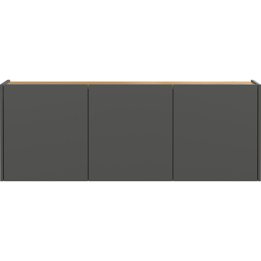 Libbiano Grafiet / Eiken Multifunctionele Wandkast H52 cm