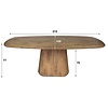 Wave Ovale Eettafel Mango Hout met Centrale Poot