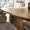 Wave Ovale Eettafel Mango Hout met Centrale Poot