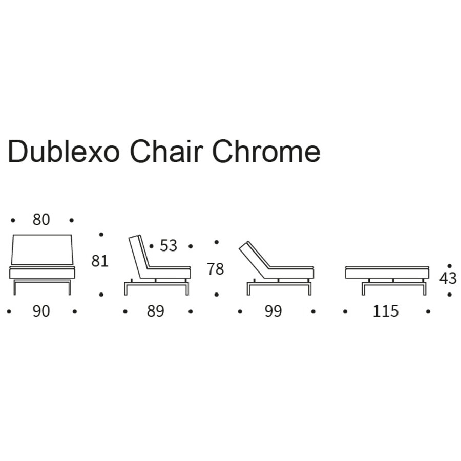 Dublexo Slaapstoel Taura Chocco / Chrome Dublexo Slaapstoel Taura Chocco / Chrome