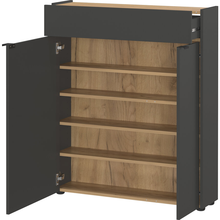 Ameca Grafiet / Eiken Halmeubelset Drie Ameca Grafiet / Eiken Halmeubelset Drie