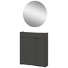 Ameca Grafiet / Eiken Halmeubelset Drie