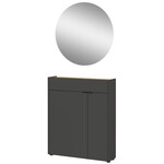 Germania Ameca Grafiet / Eiken Halmeubelset Drie Germania Ameca Grafiet / Eiken Halmeubelset Drie