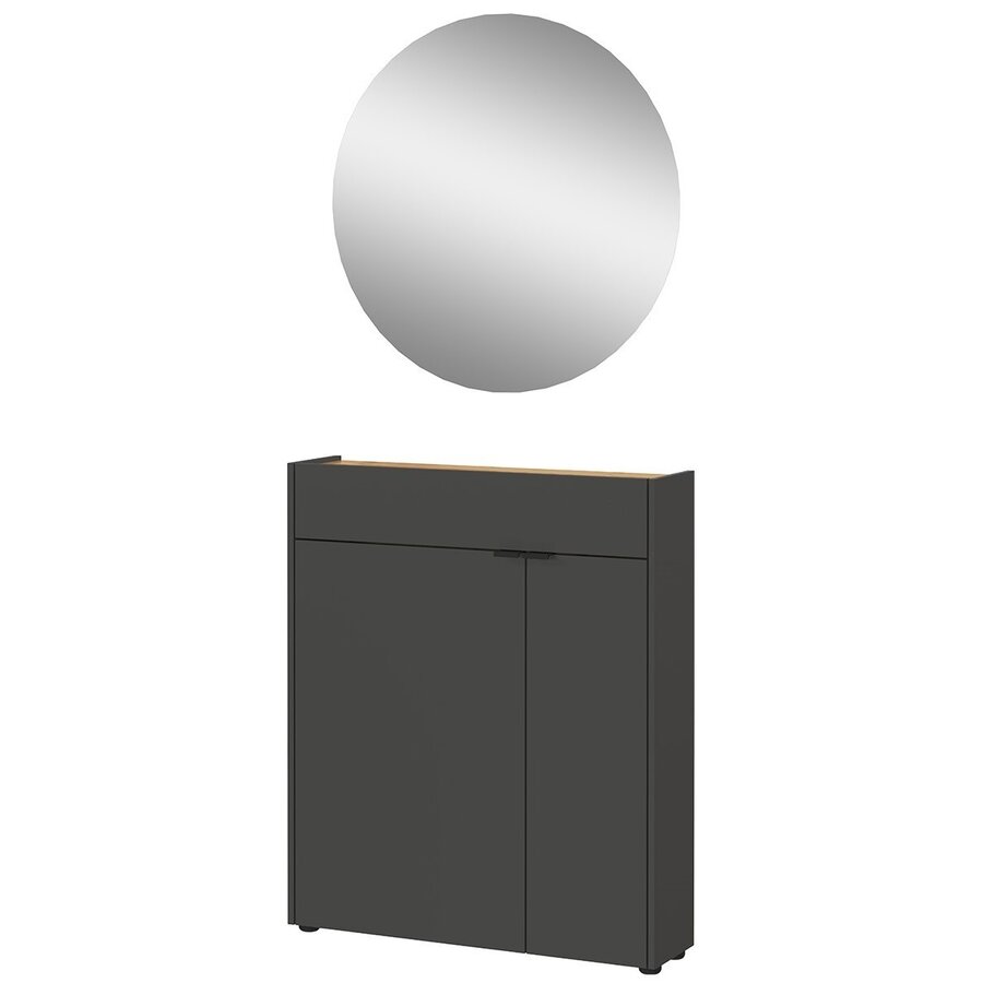 Ameca Grafiet / Eiken Halmeubelset Drie Ameca Grafiet / Eiken Halmeubelset Drie