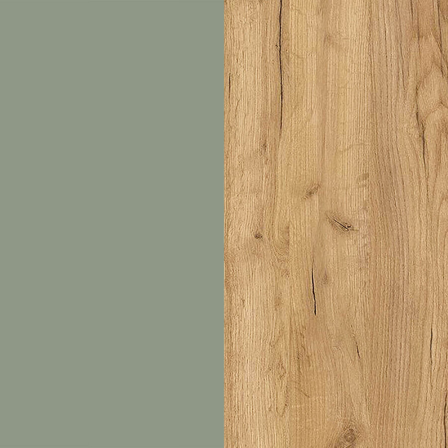 Ameca Taupe Groen / Eiken Halmeubelset Drie Ameca Taupe Groen / Eiken Halmeubelset Drie