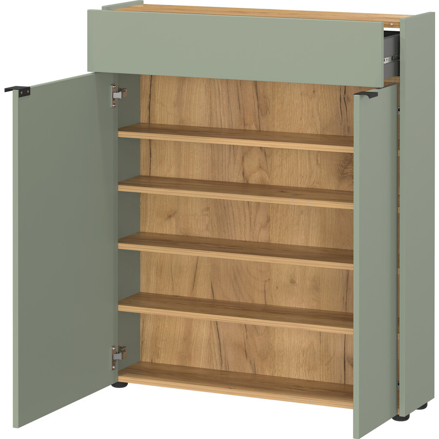 Ameca Taupe Groen / Eiken Halmeubelset Drie Ameca Taupe Groen / Eiken Halmeubelset Drie