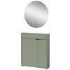 Ameca Taupe Groen / Eiken Halmeubelset Drie