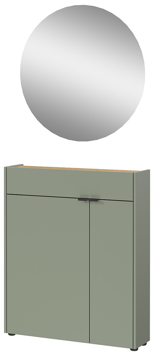 Germania Ameca Taupe Groen / Eiken Halmeubelset Drie