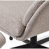 Sifton Taupe Bouclé Relaxfauteuil en Voetenbank Set