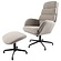 Sifton Taupe Bouclé Relaxfauteuil en Voetenbank Set