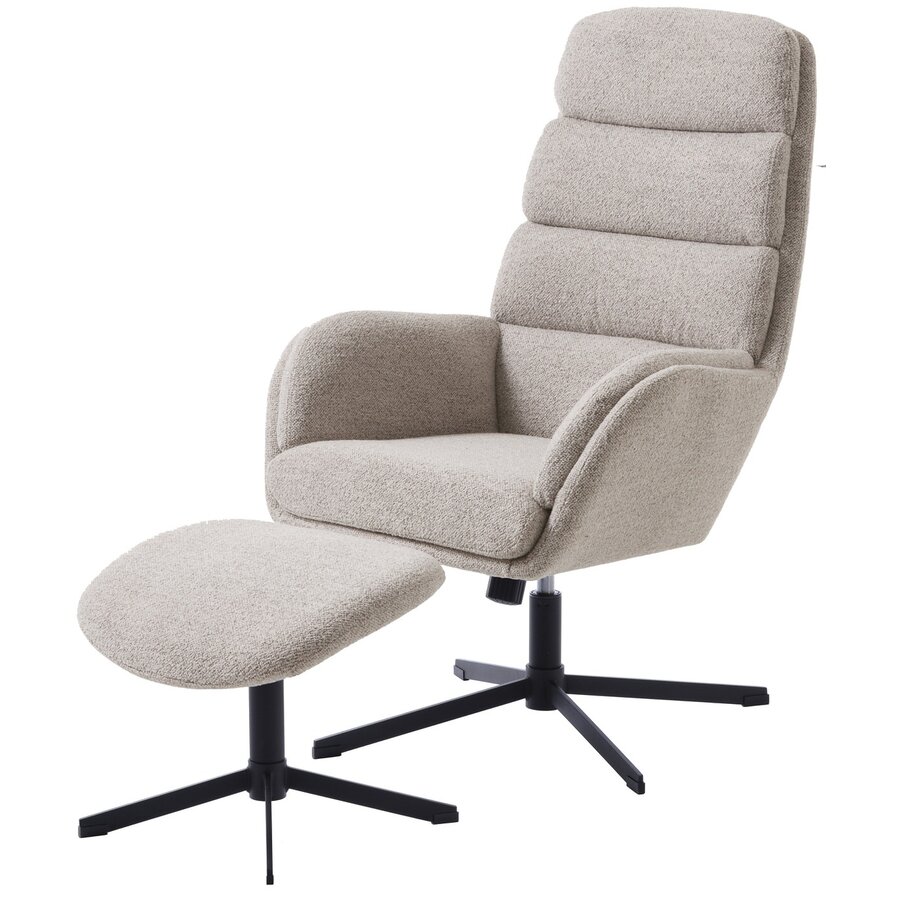 Sifton Gebroken Wit Relaxfauteuil en Voetenbank Set Sifton Gebroken Wit Relaxfauteuil en Voetenbank Set