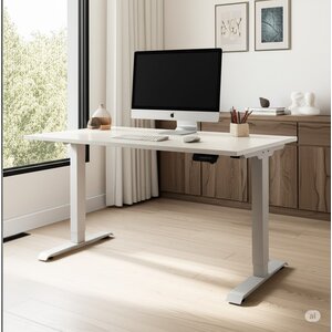 Germania Boras Elektrische Zit Sta Bureautafel Lichtgrijs 120 cm