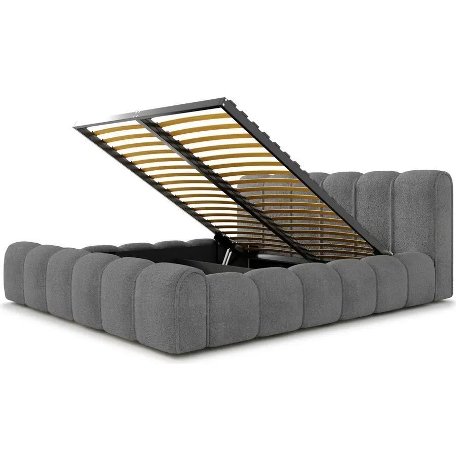 Adell 200 x 200 cm Gestoffeerd Bed Donkergrijs Adell 200 x 200 cm Gestoffeerd Bed Donkergrijs