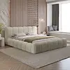 Adell 200 x 200 cm Gestoffeerd Bed Beige