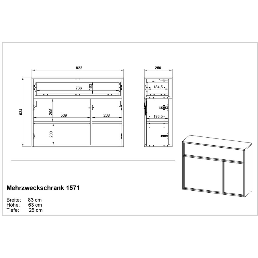 Ameca 2.0 Grafiet Multifunctionele Wandkast Hangend Ameca 2.0 Grafiet Multifunctionele Wandkast Hangend