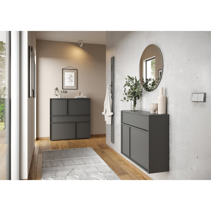 Ameca 2.0 Grafiet Multifunctionele Wandkast Hangend Ameca 2.0 Grafiet Multifunctionele Wandkast Hangend