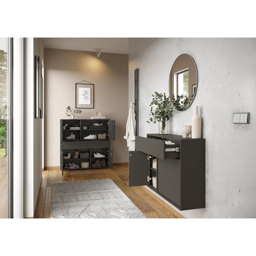 Ameca 2.0 Grafiet Multifunctionele Wandkast Hangend Ameca 2.0 Grafiet Multifunctionele Wandkast Hangend